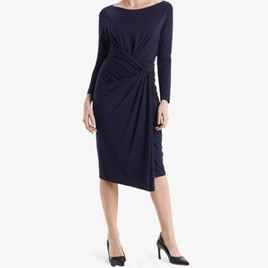 MM LaFleur Keiko Dress in Dark Iris Navy Blue Lined Size Medium 8 EUC!